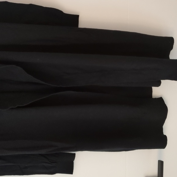 Theory Black long Line Cashmere Cotton Blend Square Neckline Women's Cardigan S - Picture 4 of 10